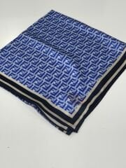 VUAL İPEK ŞAL  F DESEN LACİVERT MAVİ