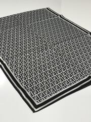 VUAL İPEK ŞAL  F DESEN SİYAH BEYAZ GRİ