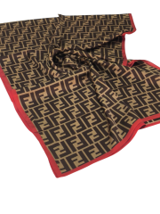 F DESEN VUAL İPEK ŞAL BORDO KAHVE