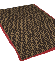 FENDİ  F DESEN VUAL İPEK ŞAL BORDO KAHVE