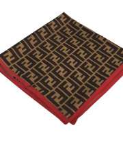 FENDİ  F DESEN VUAL İPEK ŞAL BORDO KAHVE