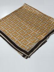 VUAL İPEK ŞAL  F DESEN KAHVERENGİ SOĞAN KABUĞU