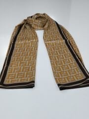 VUAL İPEK ŞAL  F DESEN KAHVERENGİ SOĞAN KABUĞU