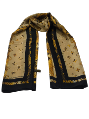 LOUİS VUİTTON LOGO DESEN VUAL İPEK ŞAL SİYAH GOLD