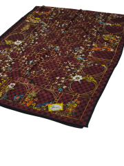 GUCCİ VUAL İPEK ŞAL ÇİÇEKLİ  G BASKILI BORDO