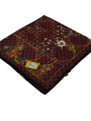 VUAL İPEK ŞAL ÇİÇEKLİ  G BASKILI BORDO