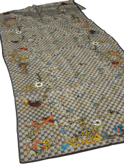 GUCCİ VUAL İPEK ŞAL ÇİÇEKLİ  G BASKILI KAHVERENGİ