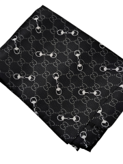 VUAL İPEK ŞAL G BASKILI SİYAH