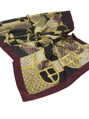 GUCCİ VUAL İPEK ŞAL G BASKILI KEMERLİ DESEN BORDO