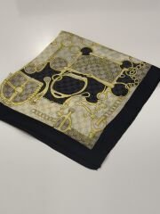 GUCCİ VUAL İPEK ŞAL G BASKILI KEMERLİ DESEN SİYAH