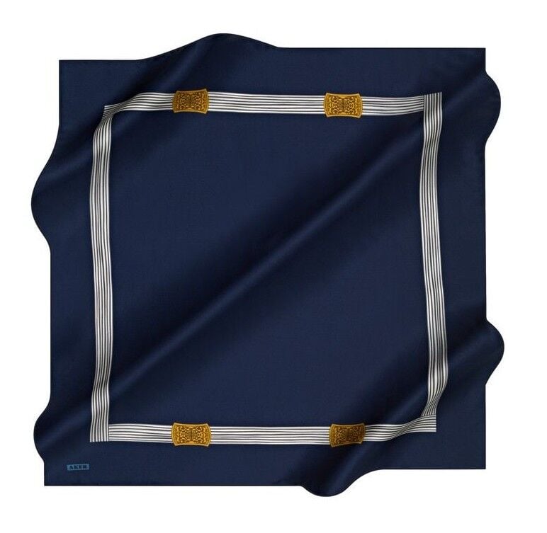 AKER NOSTALJİ TİVİL İPEK EŞARP LACİVERT 8658-921