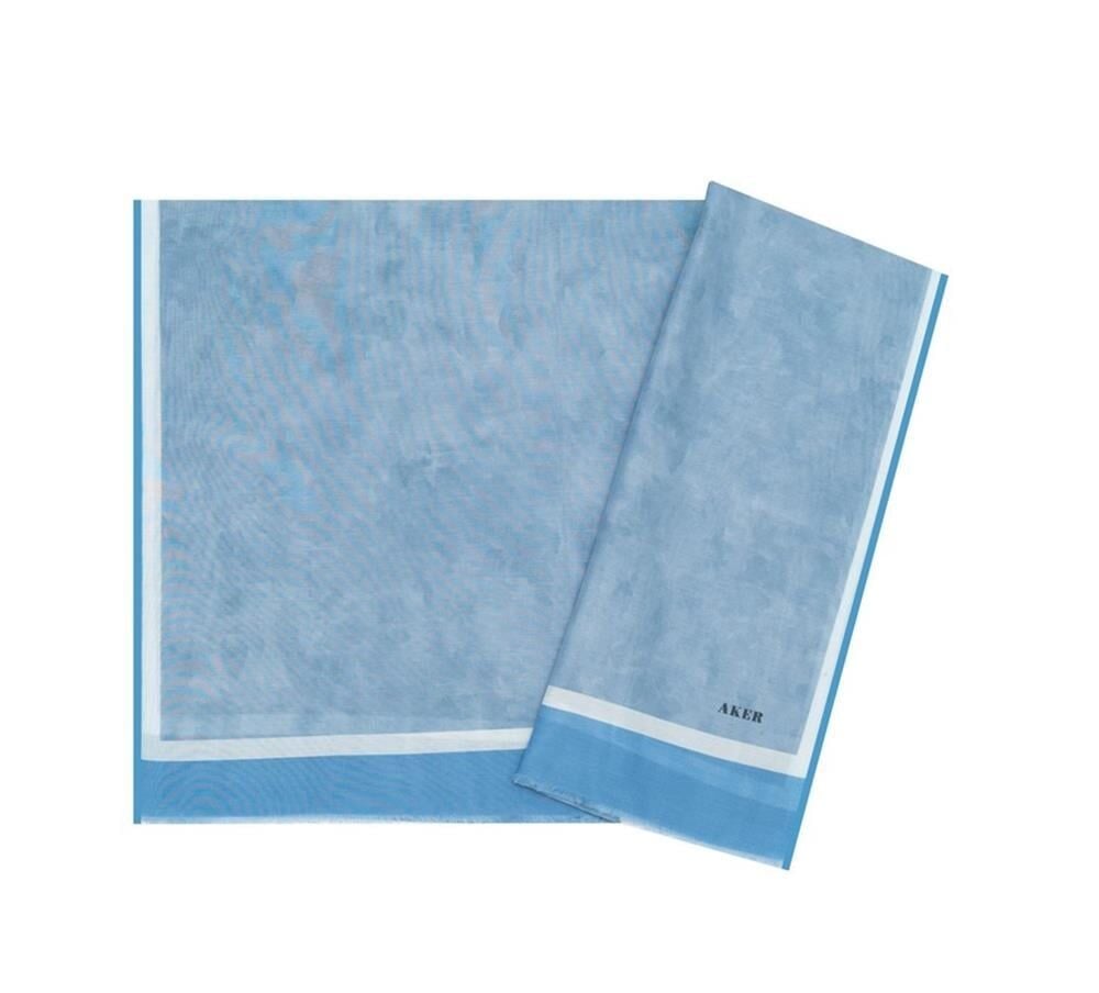 Aker Yaz Serinliği İpek Koton Şal -Bulut Deseni 7208777-421 Açık Mavi