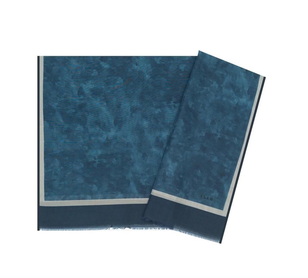 Aker Yaz Serinliği İpek Koton Şal -Bulut Deseni 7208777-424 Kot Mavi