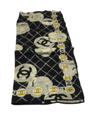 VUAL İPEK ŞAL SİYAH KREM EKOSE DESEN