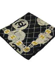 VUAL İPEK ŞAL SİYAH KREM EKOSE DESEN