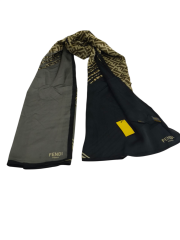 FENDİ VUAL İPEK ŞAL  F DESEN SİYAH KREM