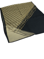 VUAL İPEK ŞAL  F DESEN SİYAH KREM