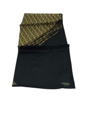 FENDİ VUAL İPEK ŞAL  F DESEN SİYAH KREM