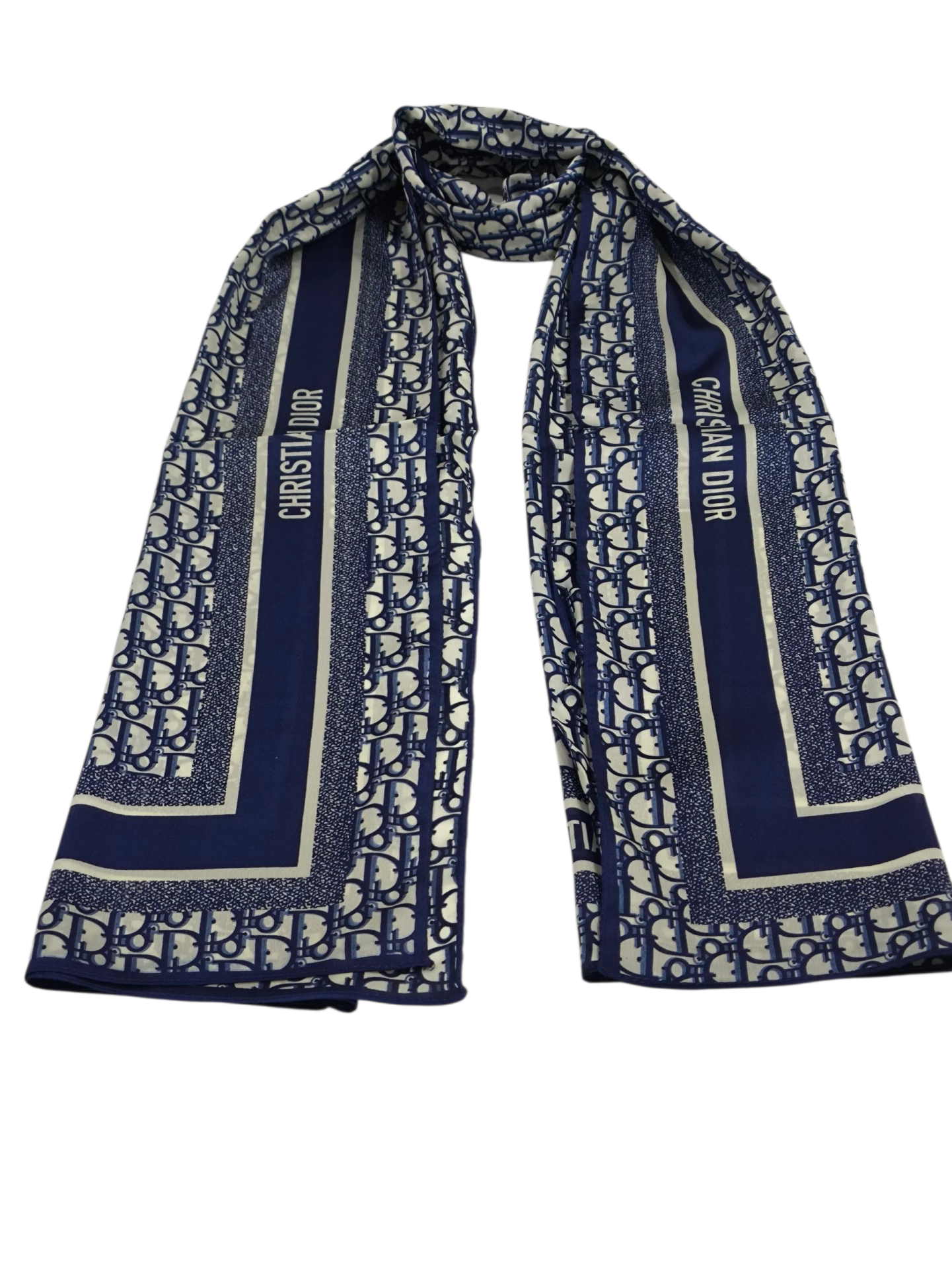 DİOR VUAL İPEK ŞAL DİOR DESEN LACİVERT BEYAZ