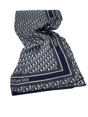 DİOR VUAL İPEK ŞAL DİOR DESEN LACİVERT BEYAZ