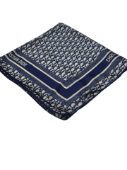 VUAL İPEK ŞAL D DESEN LACİVERT BEYAZ