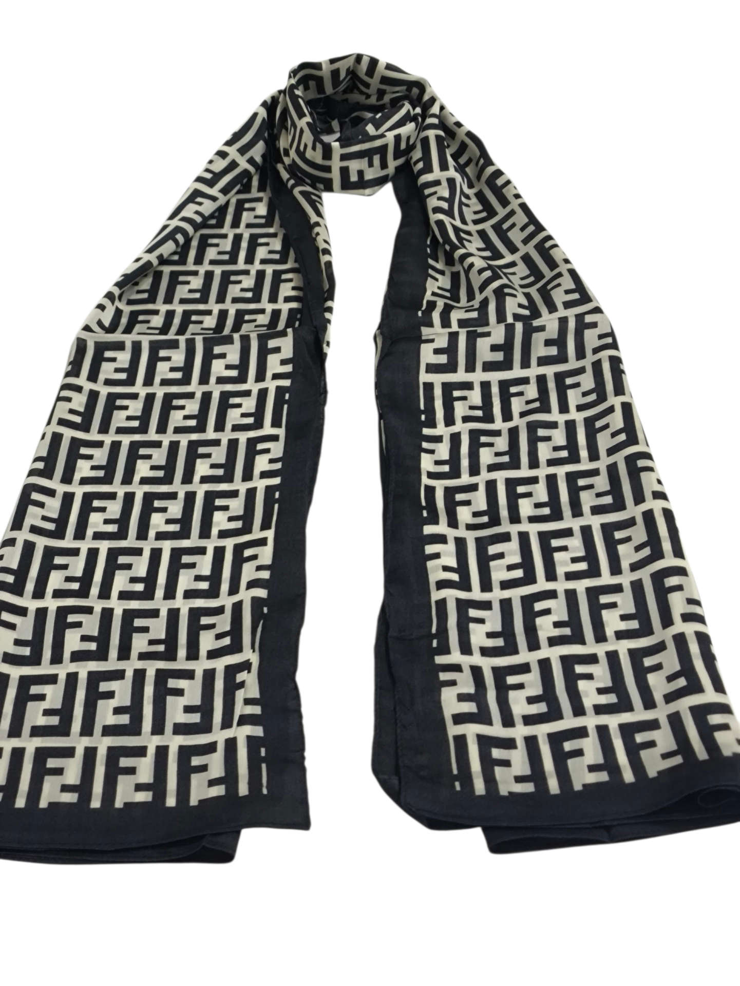 VUAL İPEK ŞAL  F BASKILI  DESEN  SİYAH KREM