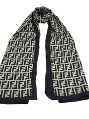 VUAL İPEK ŞAL  F BASKILI  DESEN  SİYAH KREM