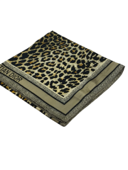 DİOR LEOPAR DESEN VUAL İPEK ŞAL SİYAH GOLD