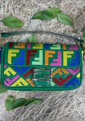 FENDİ  BAYAN ÇANTA F BASKILI YEŞİL