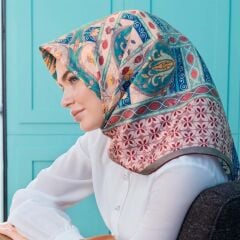 ARMİNE SURA İPEK EŞARP NOSTALJİ ETNİK DESEN  7932-09