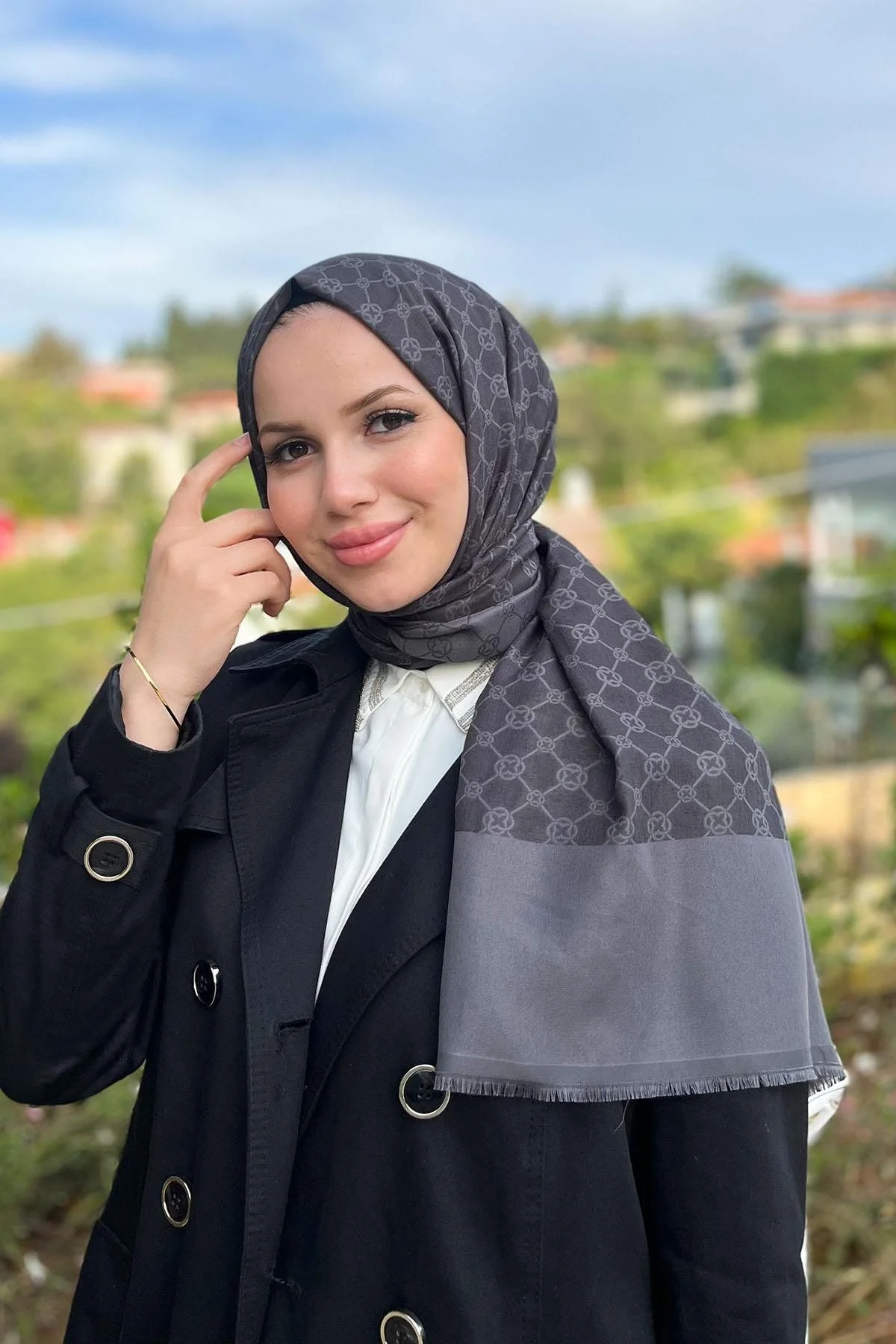 AKER ELEGANCE MONOGRAM ŞAL 