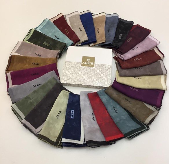 AKER DÜZ RENK İPEK EŞARP KOLEKSİYONU